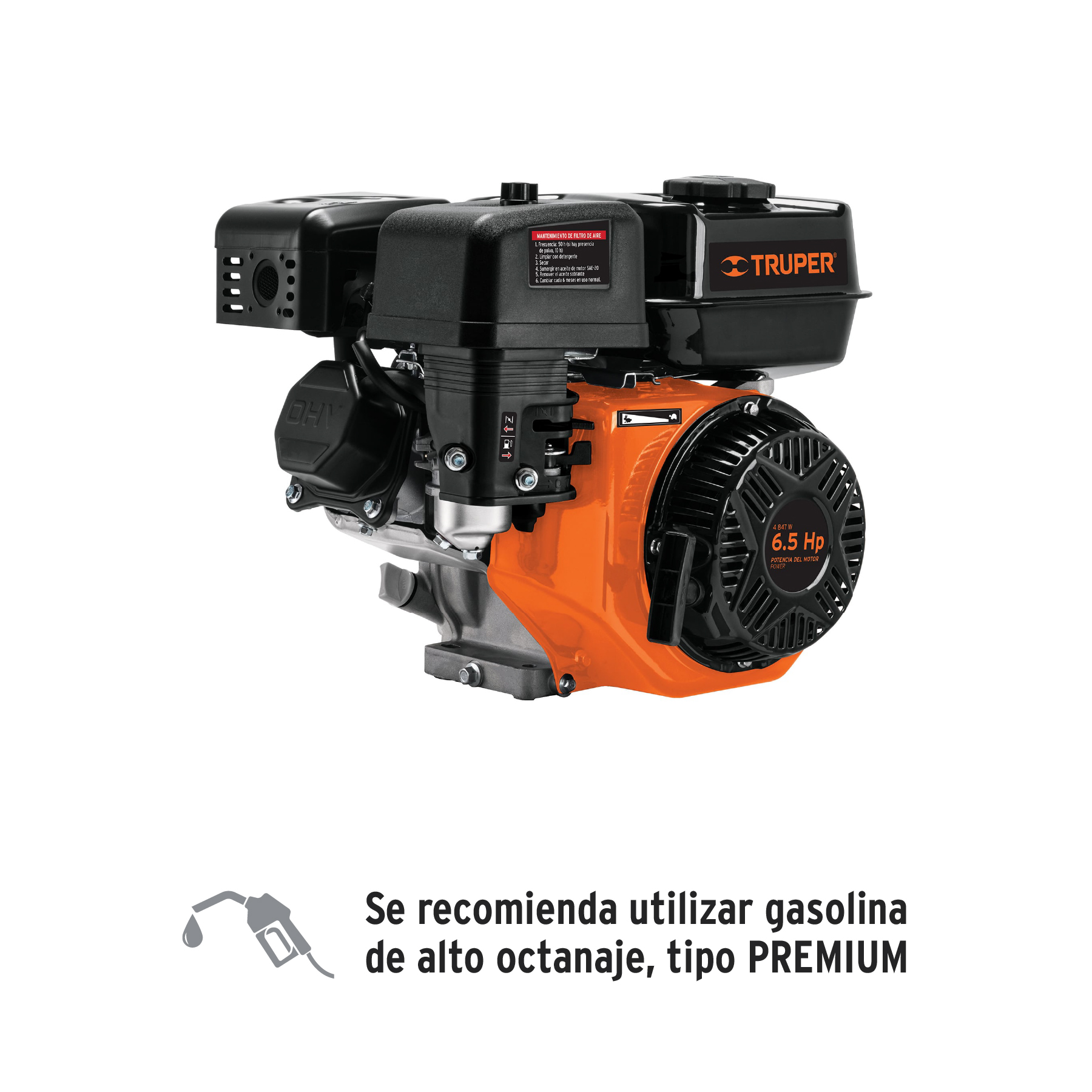 MOTOR A GASOLINA 6.5 HP, TRUPE...